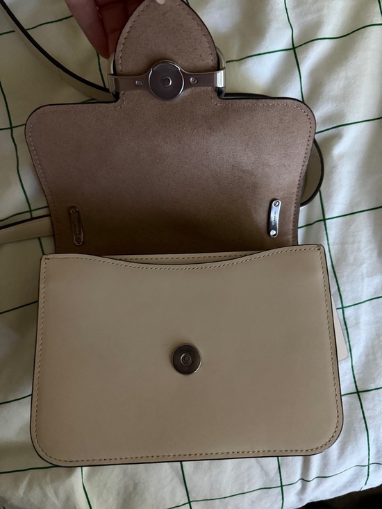 Coach Morgan Square Refine Calf Leather Crossbody CL416 Chalk Silver - Picture 10 of 16